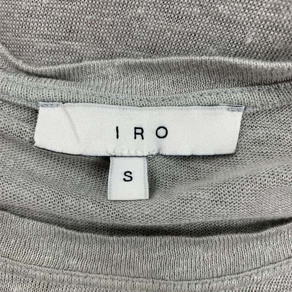 IRO Light Gray Distressed Linen Crew-Neck Clay T-shirt - Picture 5 of 5